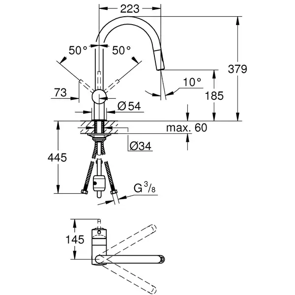 Grohe Minta кухонный смеситель, золото брашированное (32321GN2) (32321gn2)