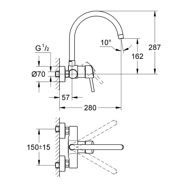 Grohe Concetto смеситель кухонный, хром (32667001)