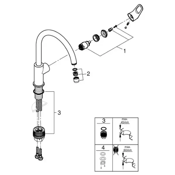 Grohe Start Flow смеситель кухонный, хром (CV030532)