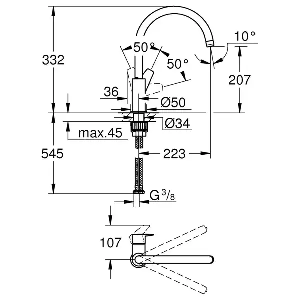 Grohe QuickFix StartEdge смеситель, хром (CV030597)