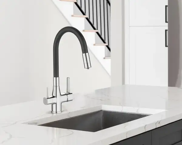 Invena Glamour кухонний змішувач, чорний (BZ-02-F08)