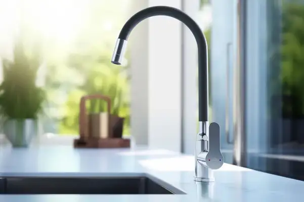 Invena Ksanti кухонний змішувач, inox/чорний (BZ-37-i43)