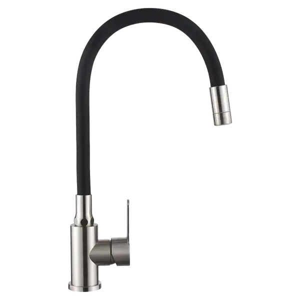 Invena Ksanti кухонний змішувач, inox/чорний (BZ-37-i43)