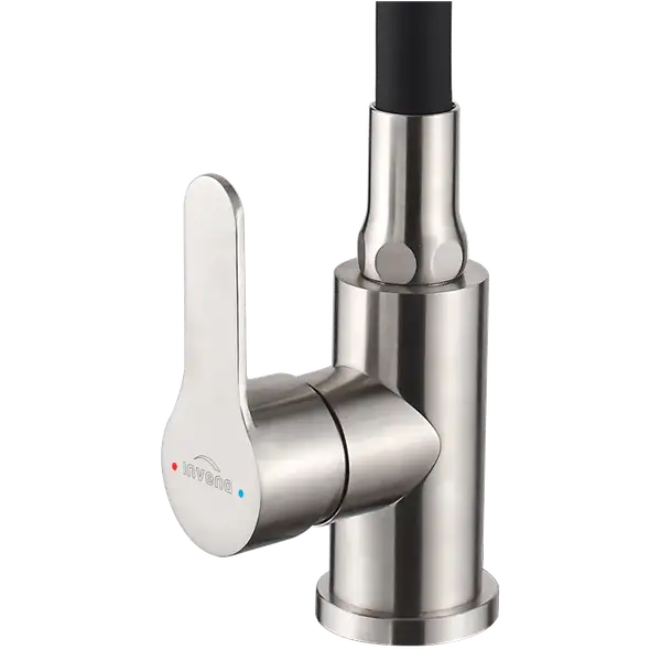 Invena Ksanti кухонний змішувач, inox/чорний (BZ-37-i43)