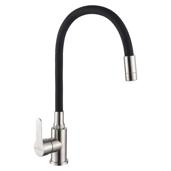 Invena Ksanti кухонний змішувач, inox/чорний (BZ-37-i43)