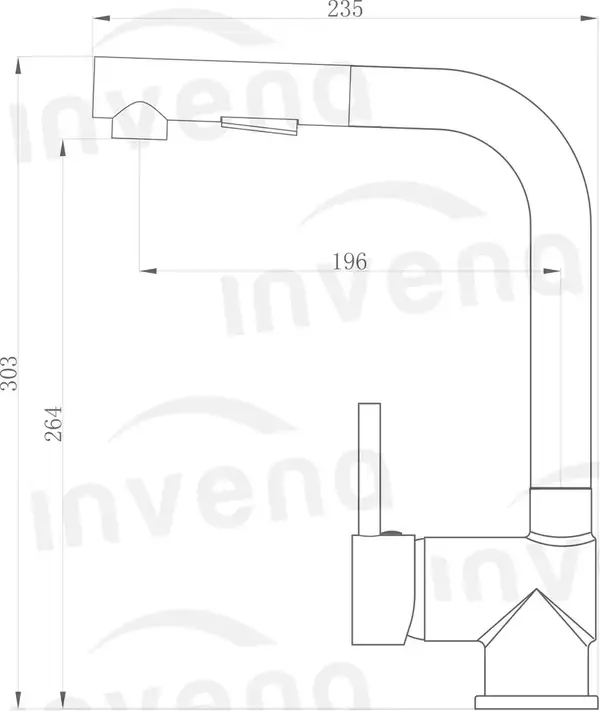 Invena Patras кухонний змішувач, хром (BZ-43-W01)