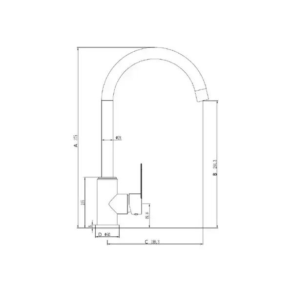 Invena Iron кухонний змішувач, чорний (BZ-53-L04)