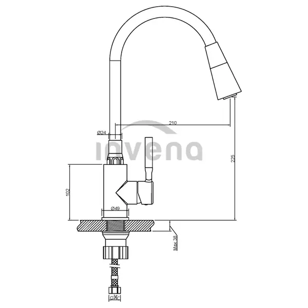 Invena Pogo Plus змішувач, коричневий (BZ-80-P03)