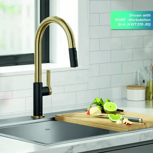 Kraus Oletto KPF-2820, змішувач, золото (KPF-2820BBMB)
