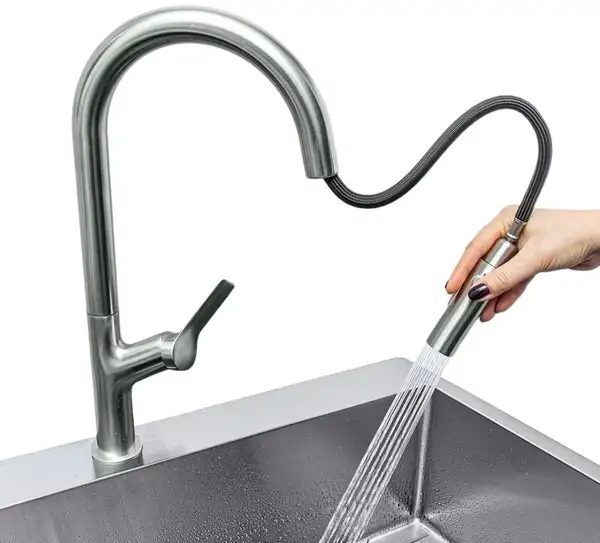 Helika Grata кухонний змішувач, чорний металік (7723-601)