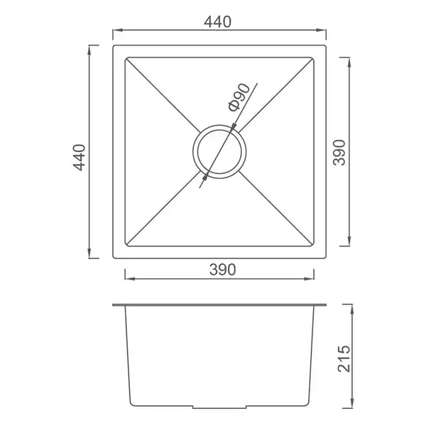 GAPPO GS4444-6 кухонна мийка, чорна (GS4444-6)