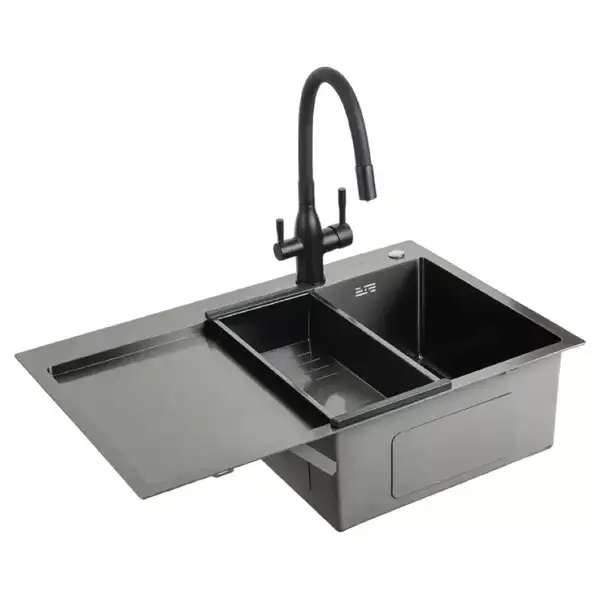 GAPPO GS7850-6R кухонна мийка, чорна (GS7850-6R)