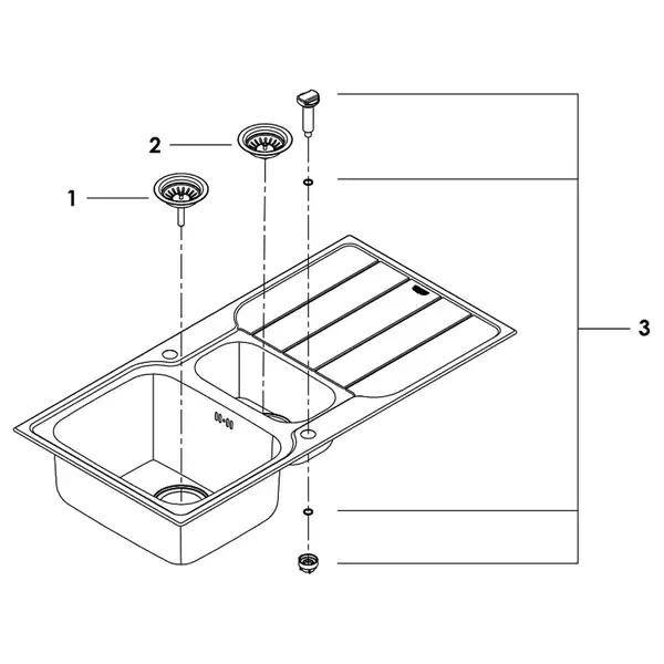 Grohe K-series кухонна мийка, нержавіюча (31572sd1)