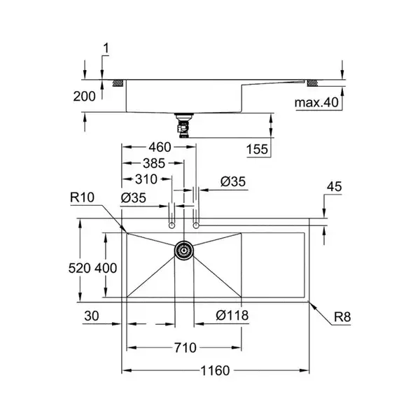 Grohe K-series кухонна мийка, нержавіюча сталь (31581SD1) (31581sd1)