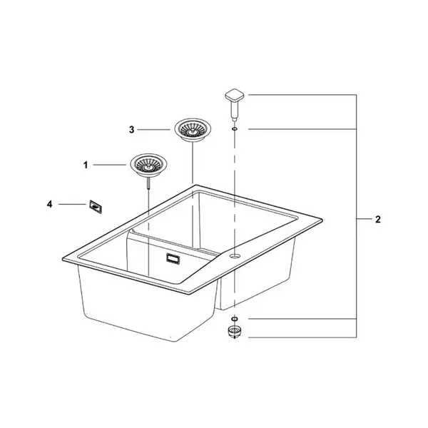 Grohe K-series кухонна мийка, чорна (31657AP0) (31657ap0)