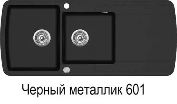 Helika Lira кухонна мийка, чорна (SQL201)