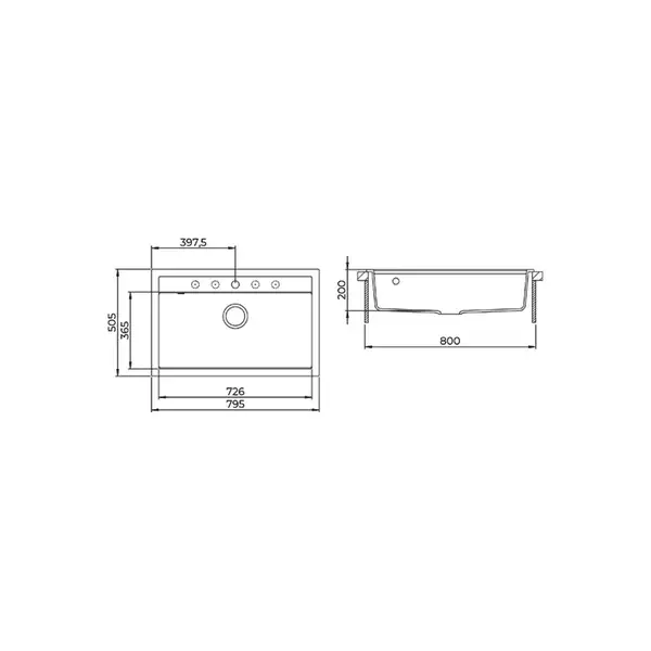 Helika Quadro SQQ 103 мийка, бежевий (SQQ103-113)