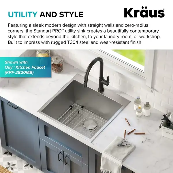 Kraus Standart PRO мийка, сталь (KHT301-22L)