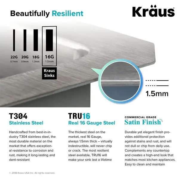 Kraus Standart PRO кухонна мийка, сталь (KHU100-26)