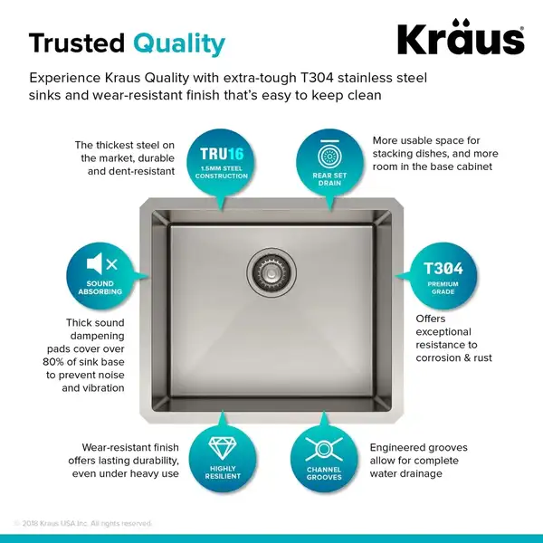 Kraus Standart PRO мийка, сталь (KHU101-21)