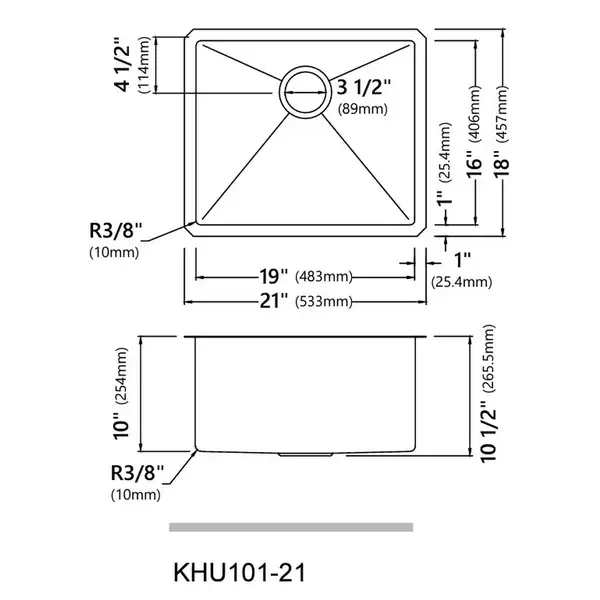 Kraus Standart PRO мийка, сталь (KHU101-21)