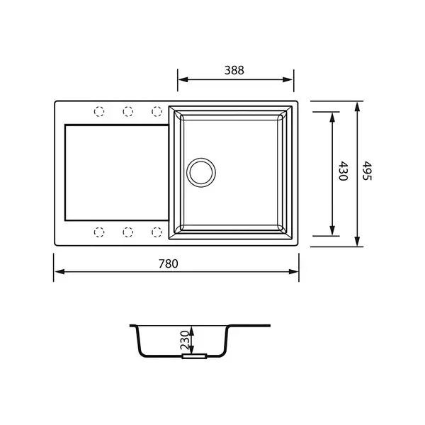 ZERIX ZS-7950S-13 мийка кухонна, графітова (ZX4585)