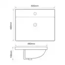 MIXXUS PREMIUM Style-1501 Умывальник врезной 60х48 см, белый (MP6498)