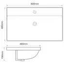 MIXXUS PREMIUM Style-1503 Умывальник врезной 80х48 см, белый (MP6500)