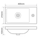 MIXXUS PREMIUM Quadro-1501 Умывальник врезной 40х22 см, белый (MP6502)