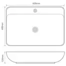 MIXXUS PREMIUM Bevel-0203 Умывальник накладной 60х40 см, белый (MP6513)