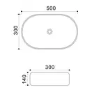 MIXXUS PREMIUM Ellipse-0109 Умывальник накладной 50х30 см, графит (MP6653)
