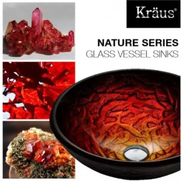 Kraus Nature Умивальник накладний 43 см, мідь (GV-393-19MM)
