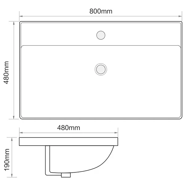 MIXXUS PREMIUM Style-1503 Умывальник врезной 80х48 см, белый (MP6500)