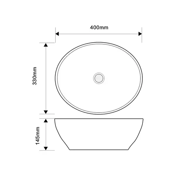 MIXXUS PREMIUM Ellipse-0108 Умывальник накладной 40х33 см, белый (MP6527)