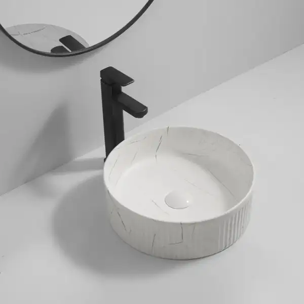 MIXXUS PREMIUM Wave-0102 Умывальник накладной 37 см, мраморный (MP6528)
