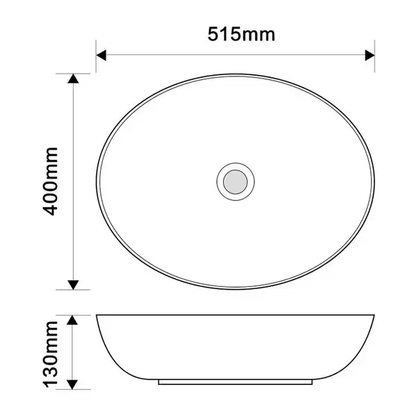 MIXXUS PREMIUM Ellipse-0102 Умывальник накладной 52х40 см, мраморный (MP6552)