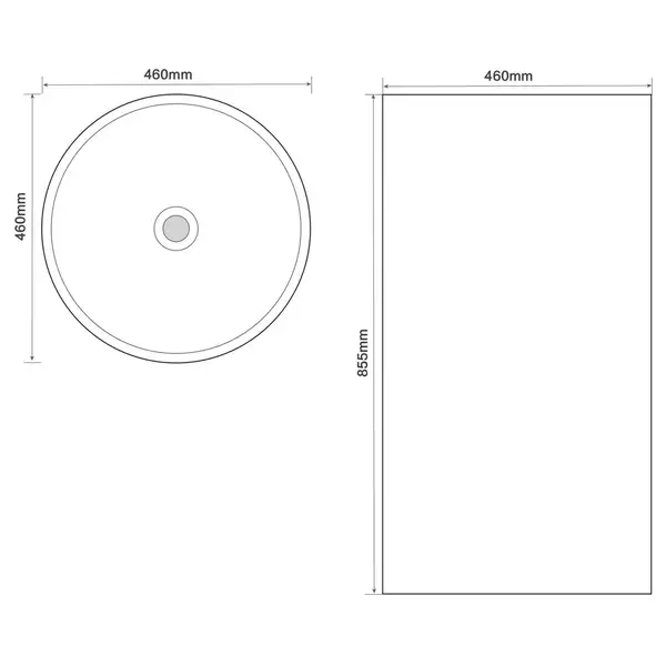 MIXXUS PREMIUM Ellipse-1101 Умывальник напольный 46 см, белый (MP6573)