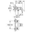 Grohe Cubeo смеситель душа, хром (1018240000)