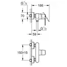 Grohe QuickFix Get смеситель для душа, хром (CV030575)