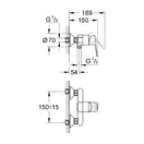 Grohe BauLoop смеситель для душа, хром (CV031166)