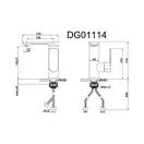 AIM DG01114 змішувач для раковини, чорний (DG01114) (DG01114 matte black)