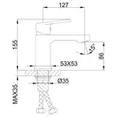 FRAP F1046 смеситель для раковины, хром (F1046)