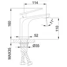 FRAP F1057 смеситель для раковины, хром (F1057)