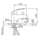 FRAP F1221 Смеситель для раковины, хром (F1221)