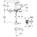 Grohe QuickFix Dice ES M-Size смеситель, хром (CV036191)