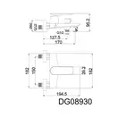 AIM Змішувач для ванни, сірий (DG08930) (DG08930 gun grey)