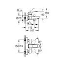 Grohe Cubeo змішувач для ванни, хром (1018130000)