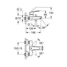 Grohe Eurosmart змішувач для ванни, чорний (333002433)