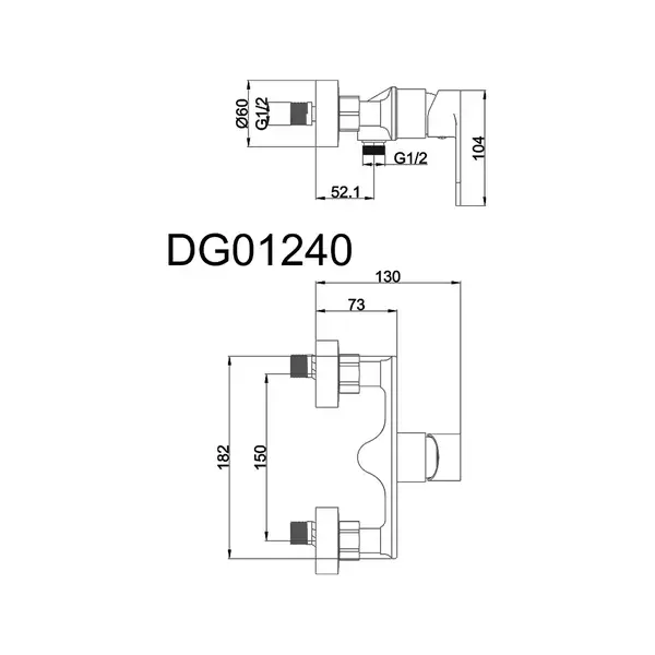AIM DG01240 змішувач душу, хром (DG01240) (DG01240 chrome)