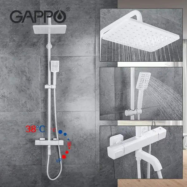 GAPPO G2491-8 душевая система, белая (G2491-8)